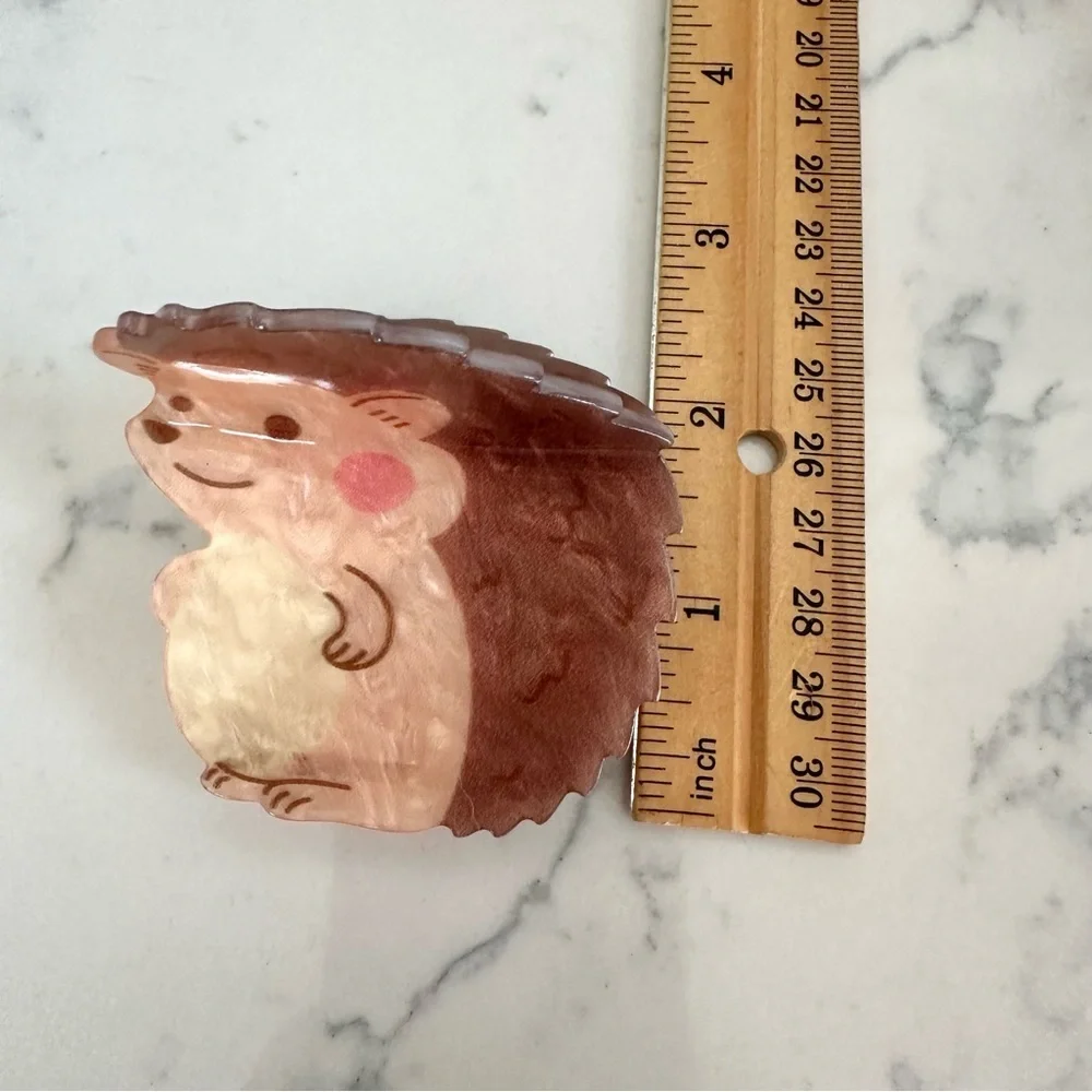 3/$22🩶  Hedgehog Claw Clip Cute Woodland Animal Hair Accessory Acrylic NEW